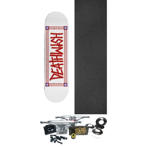 Deathwish Skateboards Deathspray Knitted Skateboard Deck - 8.5" x 32" - Complete Skateboard Bundle